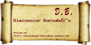 Diminescur Barnabás névjegykártya
