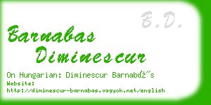 barnabas diminescur business card